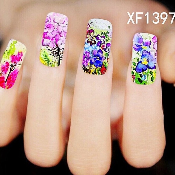 3/ $12 Nail Art Waterslide Tattoo Orange Pink Rose - Picture 5 of 7